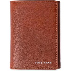 Cole Haan Men’s Leather Compact Trifold RFID Wallet(Cognac)