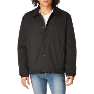 Cole Haan Men’s Light Oxford Coach Jacket W/Faux Sherpa Lining(Black)