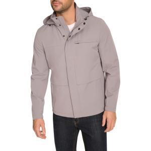 Cole Haan Men’s Long Sleeve Hooded Rain Parka(Grey)