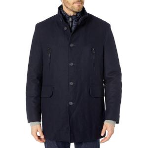 Cole Haan Men’s Melton 3-in-1 Wool Jacket with Removable Bib(Navy)