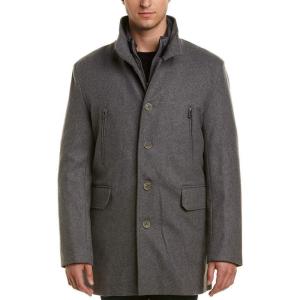 Cole Haan Men’s Melton Wool 3-in-1 Topper(Light Grey)