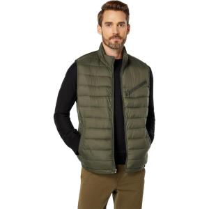Cole Haan Men’s Quilted Puffer Vest with Chest Zip Pocket(Army)