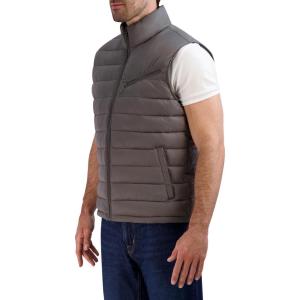 Cole Haan Men’s Quilted Puffer Vest with Chest Zip Pocket(Charcoal)