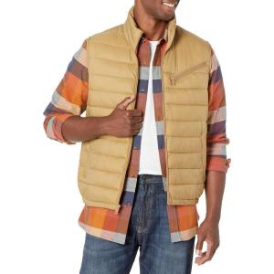 Cole Haan Men’s Quilted Puffer Vest with Chest Zip Pocket(Sand)