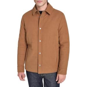 Cole Haan Mens Shirt Collar Fully Lined Jacket(Camel)