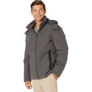 Cole Haan Men’s Short Down Parka with Hooded Down Coat(Charcoal)