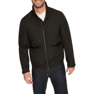 Cole Haan Men’s Short Sleeve Self Packable Windbreaker(Black)