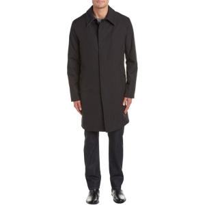 Cole Haan Men’s Water Resistant Rain Coat with Removable Liner(Black)