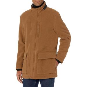 Cole Haan Men’s Wool Plush Car Coat(Camel)
