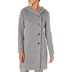Cole Haan Women’s Alpaca Blend Dropped Shoulder Coat(Grey)