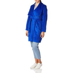 Cole Haan Women’s Alpaca Blend Dropped Shoulder Coat(Royal Blue)