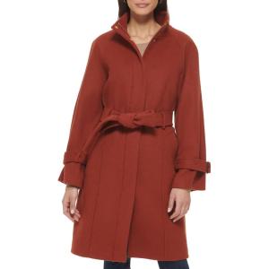 Cole Haan Women’s Belted Raglan Melton Wool Coat(Rust)