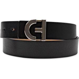 Cole Haan Women’s Casual Logo Plaque Buckle Belt(Black)