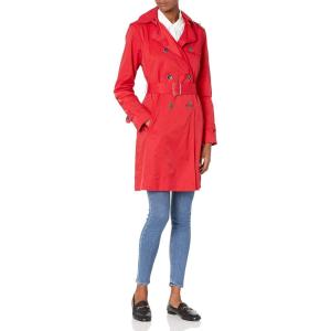 Cole Haan Women’s Classic Belted Trench Coat(Red)
