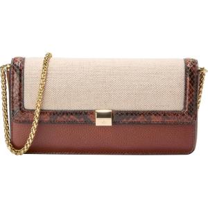 Cole Haan Women’s Daniella Wallet on a Chain(Nat Cvns/Dk Cuo/Br)