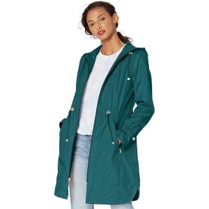 Cole Haan Women’s Hooded Anorack Rain Coat(Pine)