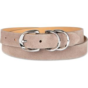 Cole Haan Women’s Metal Loop Skinny Dress Belt(Gray Suede)