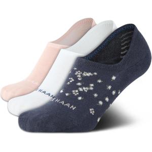 Cole Haan Women’s No Show Socks – 3 Pack Soft Cushion Invisible Low Liner Socks for Flats, Loafers, Boat Shoes (Size 4-10)(Dark Blue Assorted)