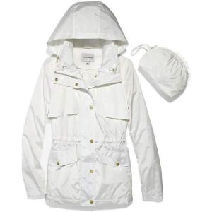 Cole Haan Women’s Short Packable Rain Jacket(White)