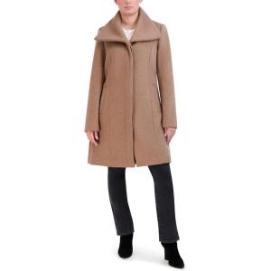 Cole Haan Women’s Soft Convertible Collar Button Up Formal Coat(Camel)