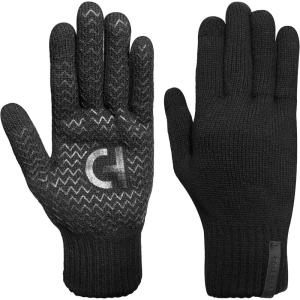 Cole Haan mens Knit Winter Gloves With Touchscreen Thumb and Index Finger(Caviar)