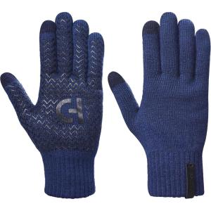 Cole Haan mens Knit Winter Gloves With Touchscreen Thumb and Index Finger(Navy Blazer)