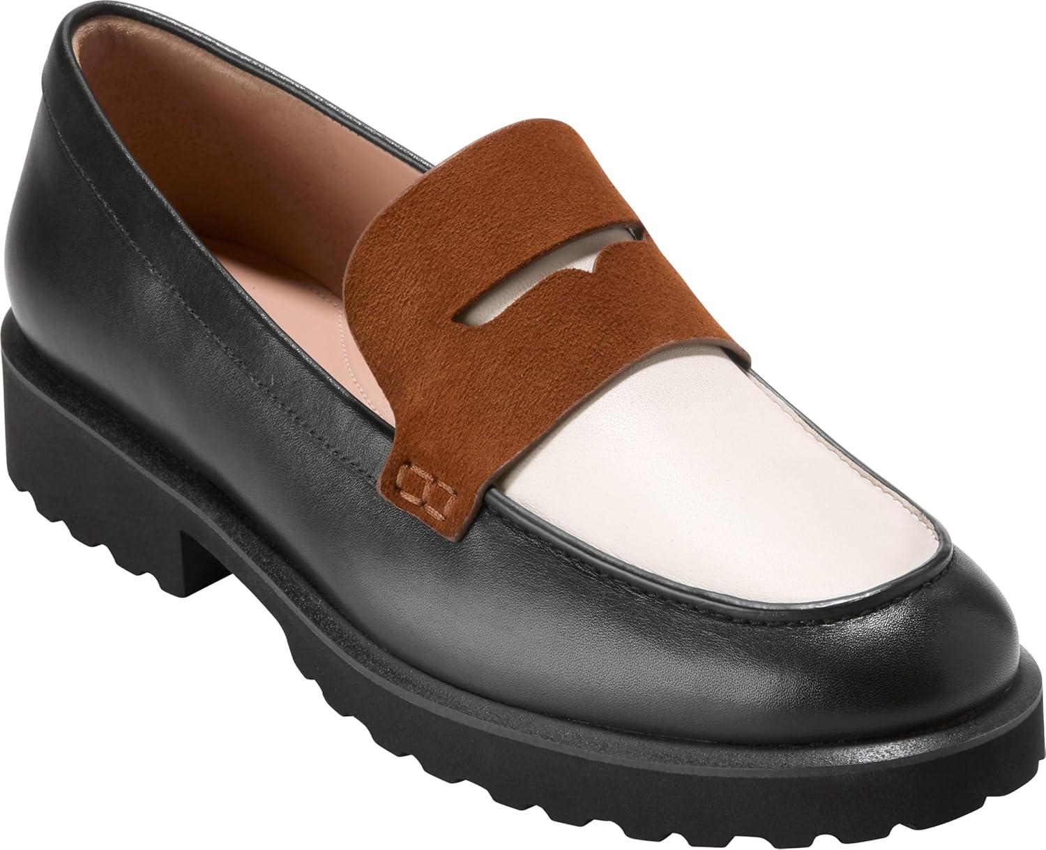 imageCole Haan Womens Gwendolyn Penny LoafersBlckIvryTob Sde