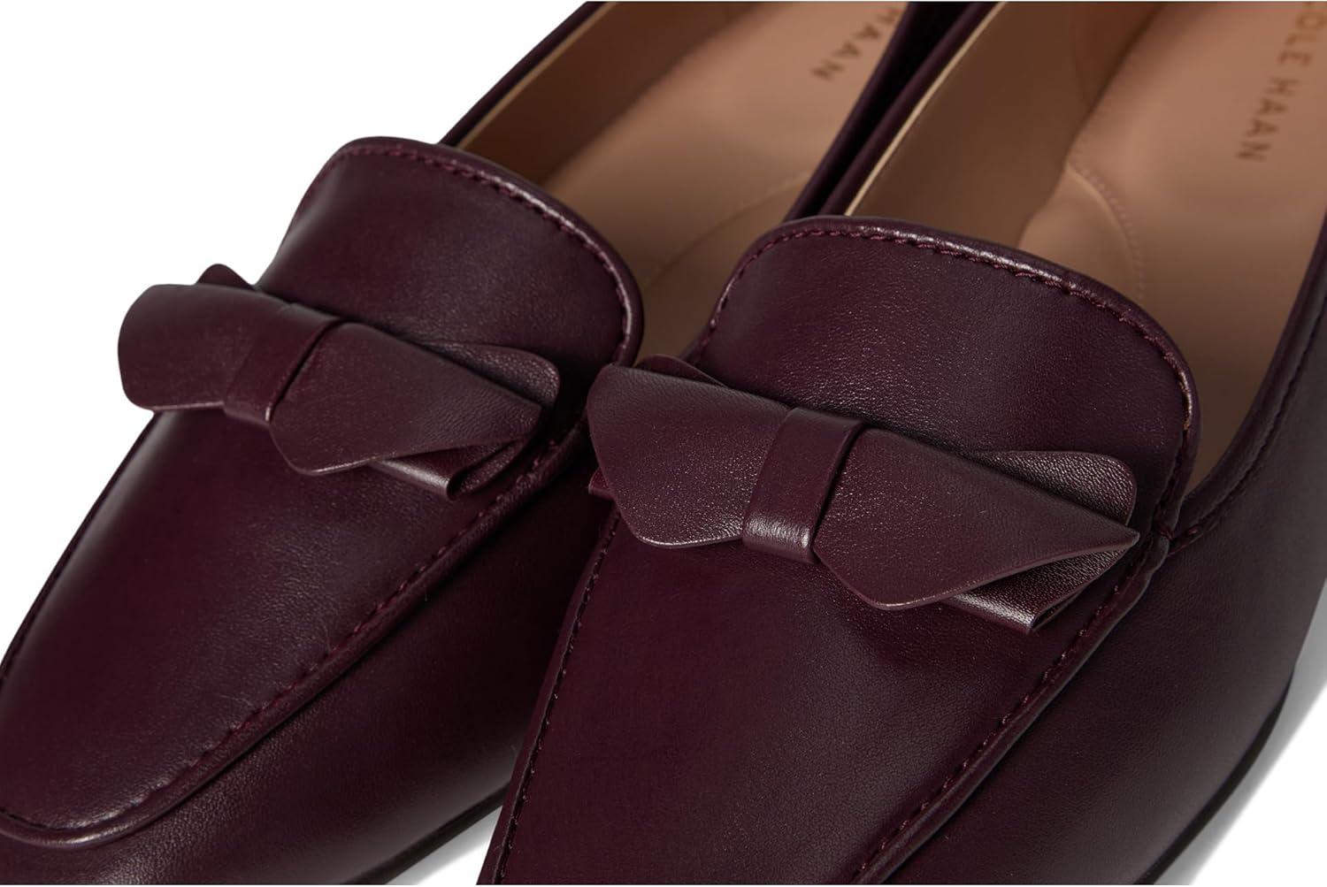 imageCole Haan Womens Payson Soft Bow LoafersBlack Garnet Ltr