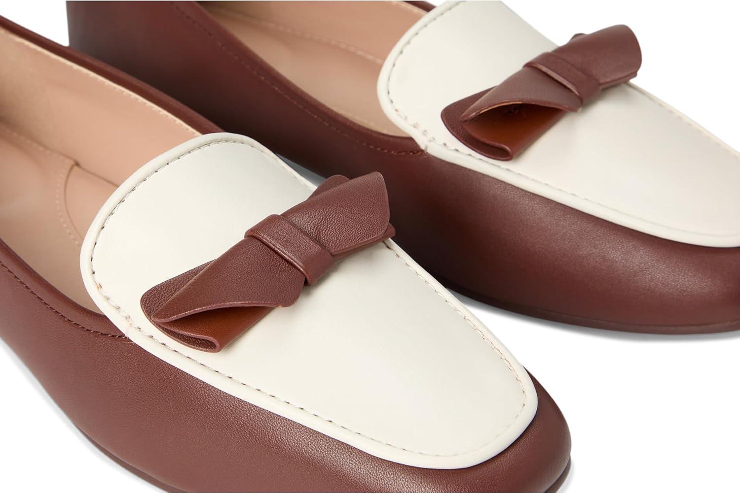 imageCole Haan Womens Payson Soft Bow LoafersDk CuoioIvory