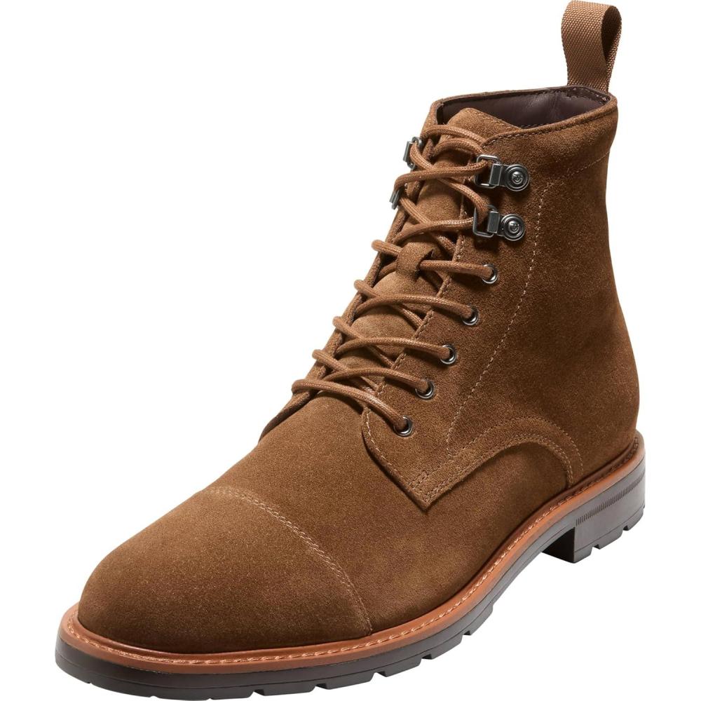 imageCole Haan Mens Chamberlin Grand Cap Toe Boots OxfordSp Brn SdeBrn Wr