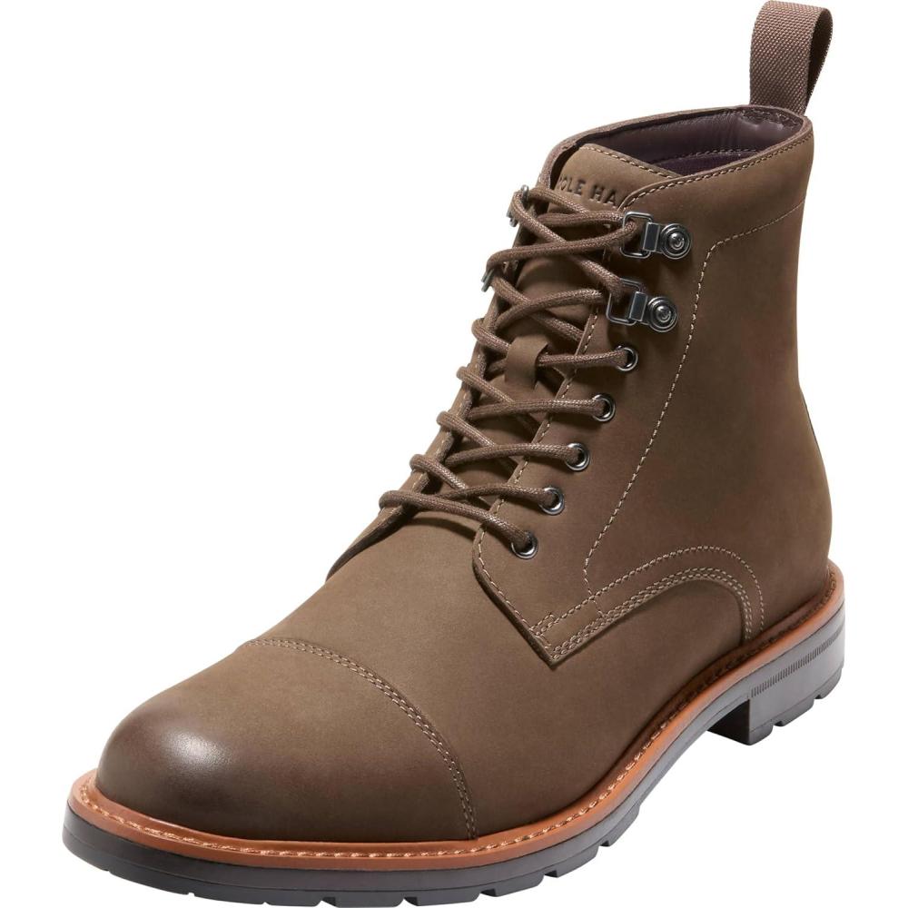imageCole Haan Mens Chamberlin Grand Cap Toe Boots OxfordTruf NbkDk Brn Wr