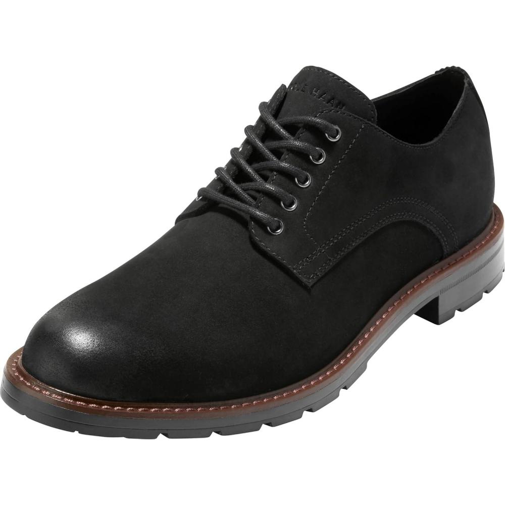 imageCole Haan Mens Chamberlin Grand Plain Toe OxfordsBlack NbkBlack Wr