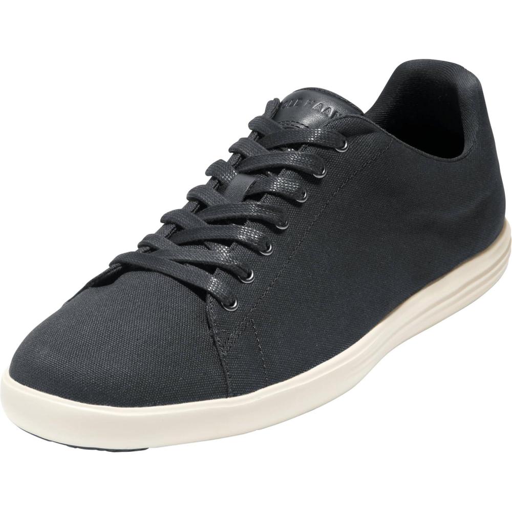 imageCole Haan Mens Grand Crosscourt Lightweight Canvas SneakerBlack CanvasIvory