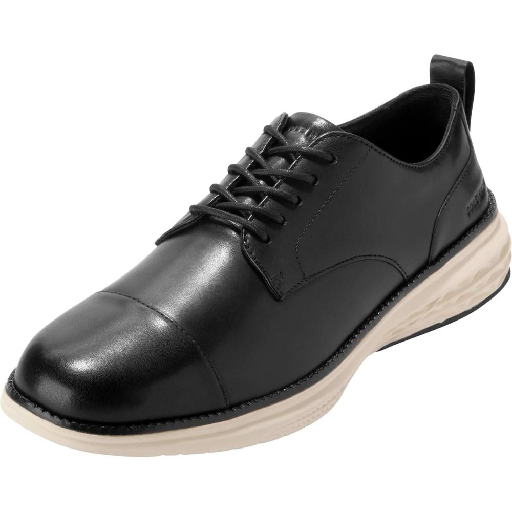 imageCole Haan Mens Grand Hurrion Cap Toe OxfordsBlackIvory