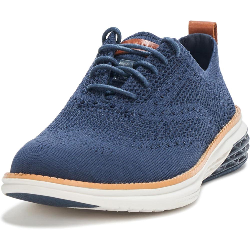 imageCole Haan Mens Grand Hurrion Stitchlite Wingtip OxfordsNavy BlzrBrtsh Tn