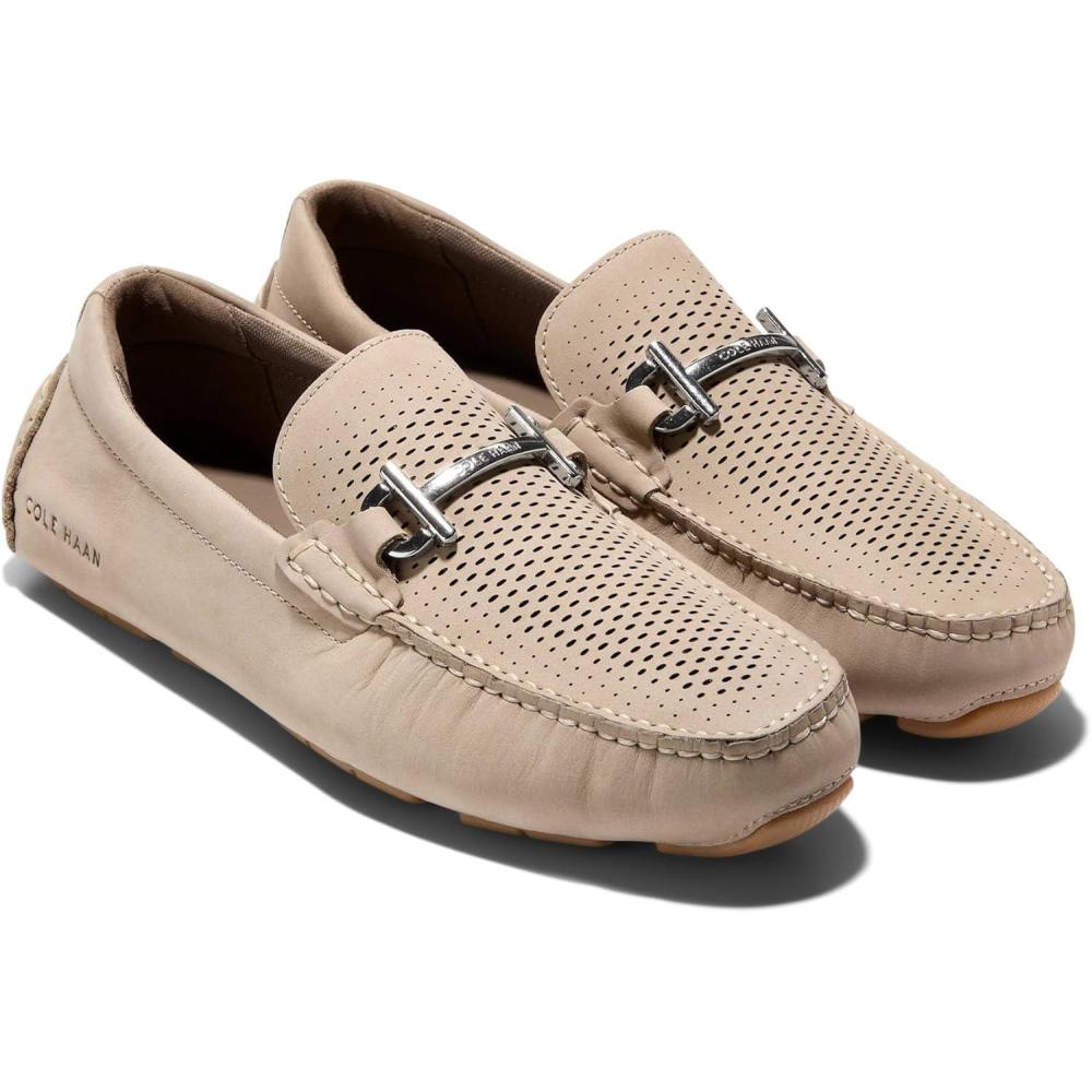imageCole Haan Mens Grand Laser Bit Driver Driving Style LoaferSesame NubuckGum