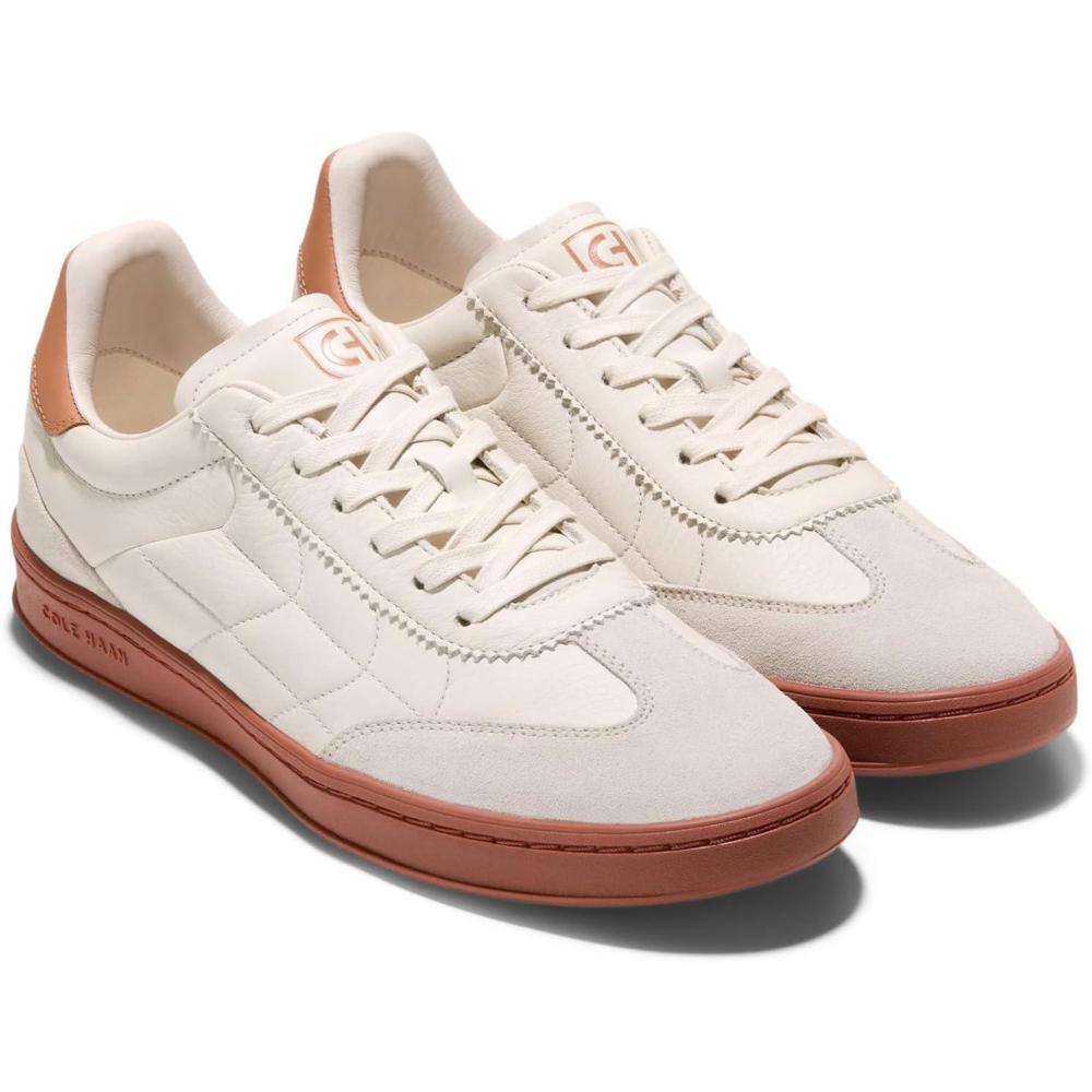 imageCole Haan Mens GrandPro Rally 20 Canvas Court SneakerIvoryNatural TanRedwood