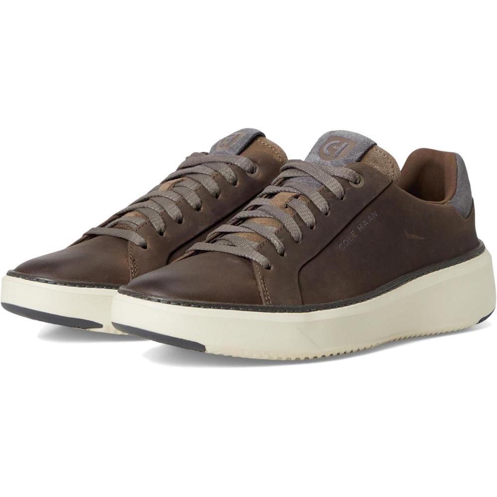 imageCole Haan Mens Grandpro Topspin SneakerMorelGrey PinstripeIvory
