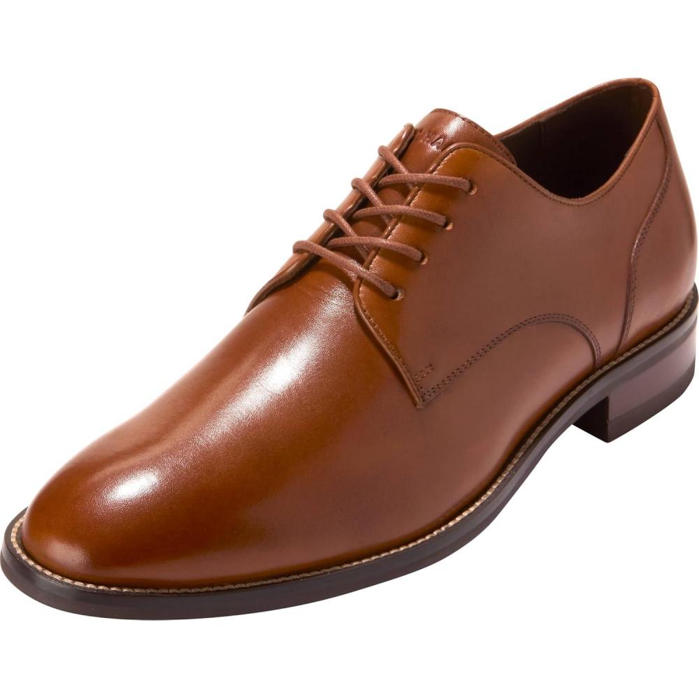imageCole Haan Mens Lenox Hill Plain Toe OxfordsBritish TanBlack