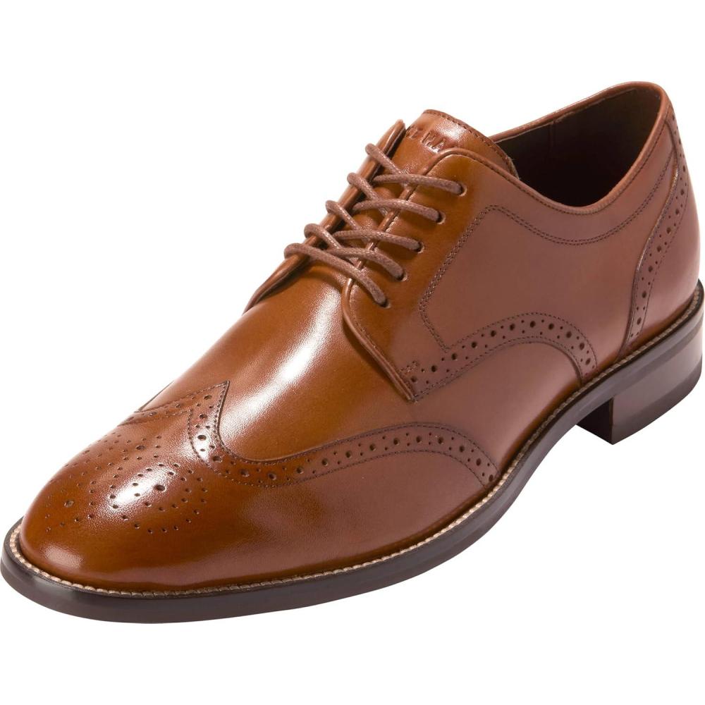 imageCole Haan Mens Lenox Hill Wingtip OxfordsBritish TanBlack