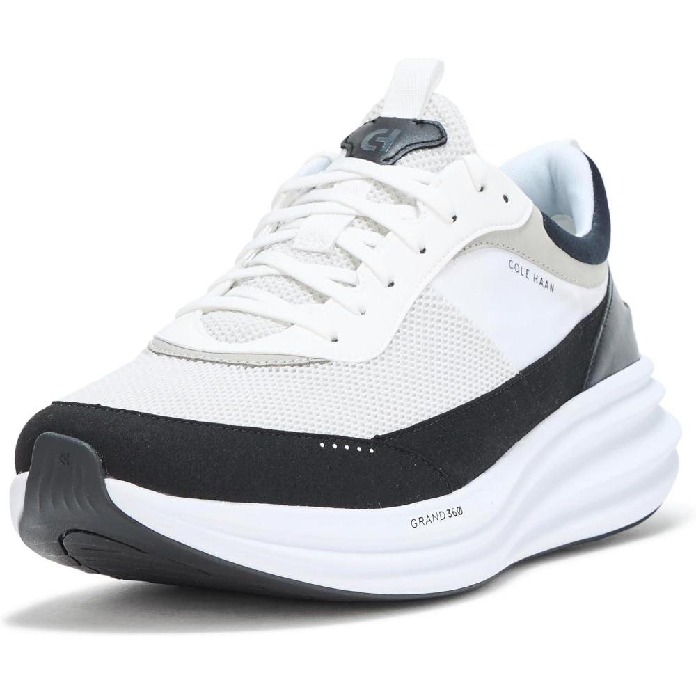 imageCole Haan Mens Original Grand Quadstreak Running SneakersOptic WhiteBlack