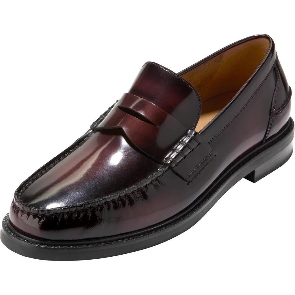 imageCole Haan Mens Pinch Prep Penny LoafersBurgundy Box Brush