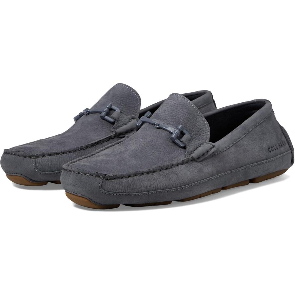 imageCole Haan Mens Wyatt Bit Driver Loafers Driving StyleFolkstone Gray NubuckGum