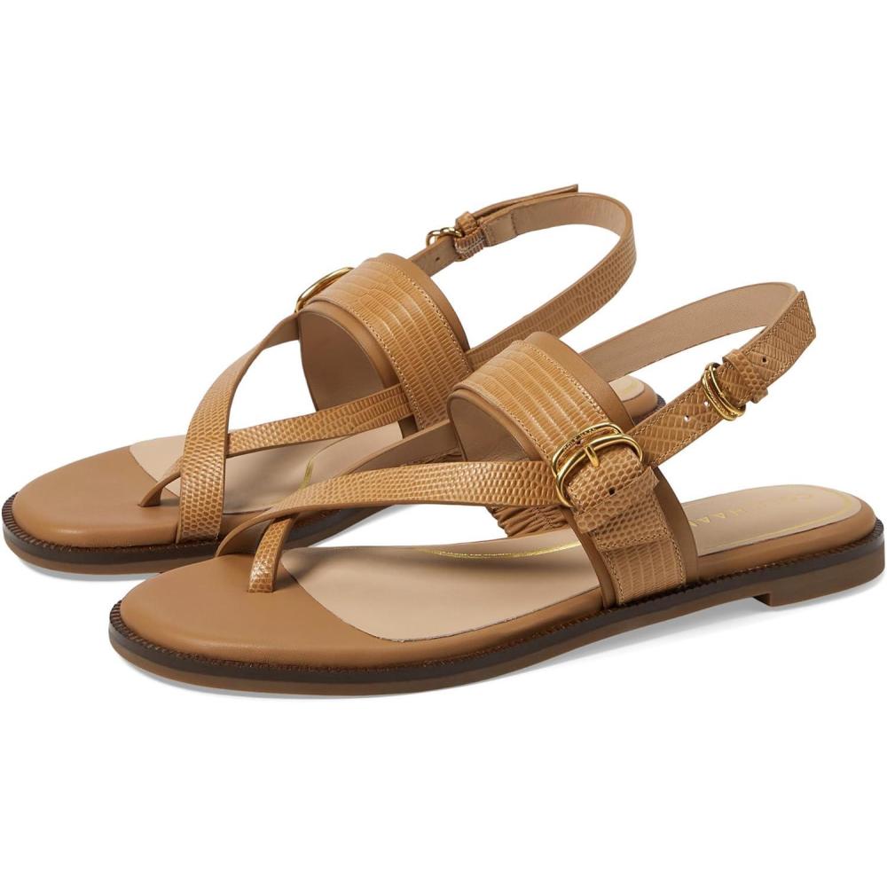 imageCole Haan Womens Anica Lux Buckle Flat SandalPecan Ltr