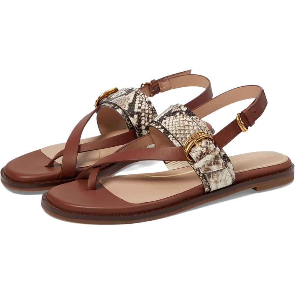 imageCole Haan Womens Anica Lux Buckle Flat SandalSndlr Snke Prt Ltr