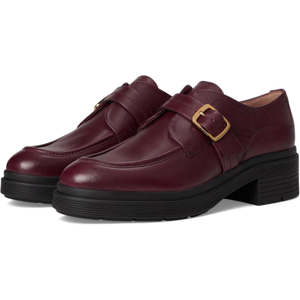 imageCole Haan Womens Carlitta Monk Strap Lug OxfordsBlack Garnet Ltr