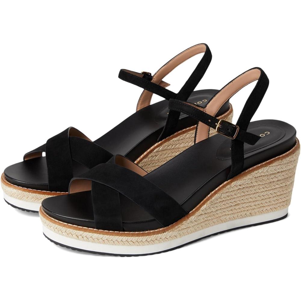 imageCole Haan Womens Cloudfeel Silvee Espadrille WedgesBlack Sde