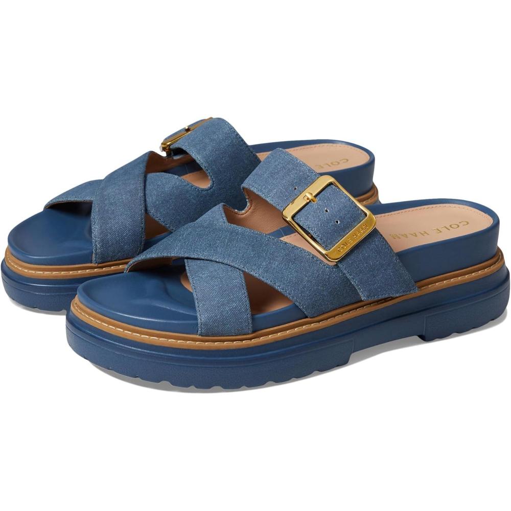imageCole Haan Womens Fraya Slide Sandal Denim Suede 9