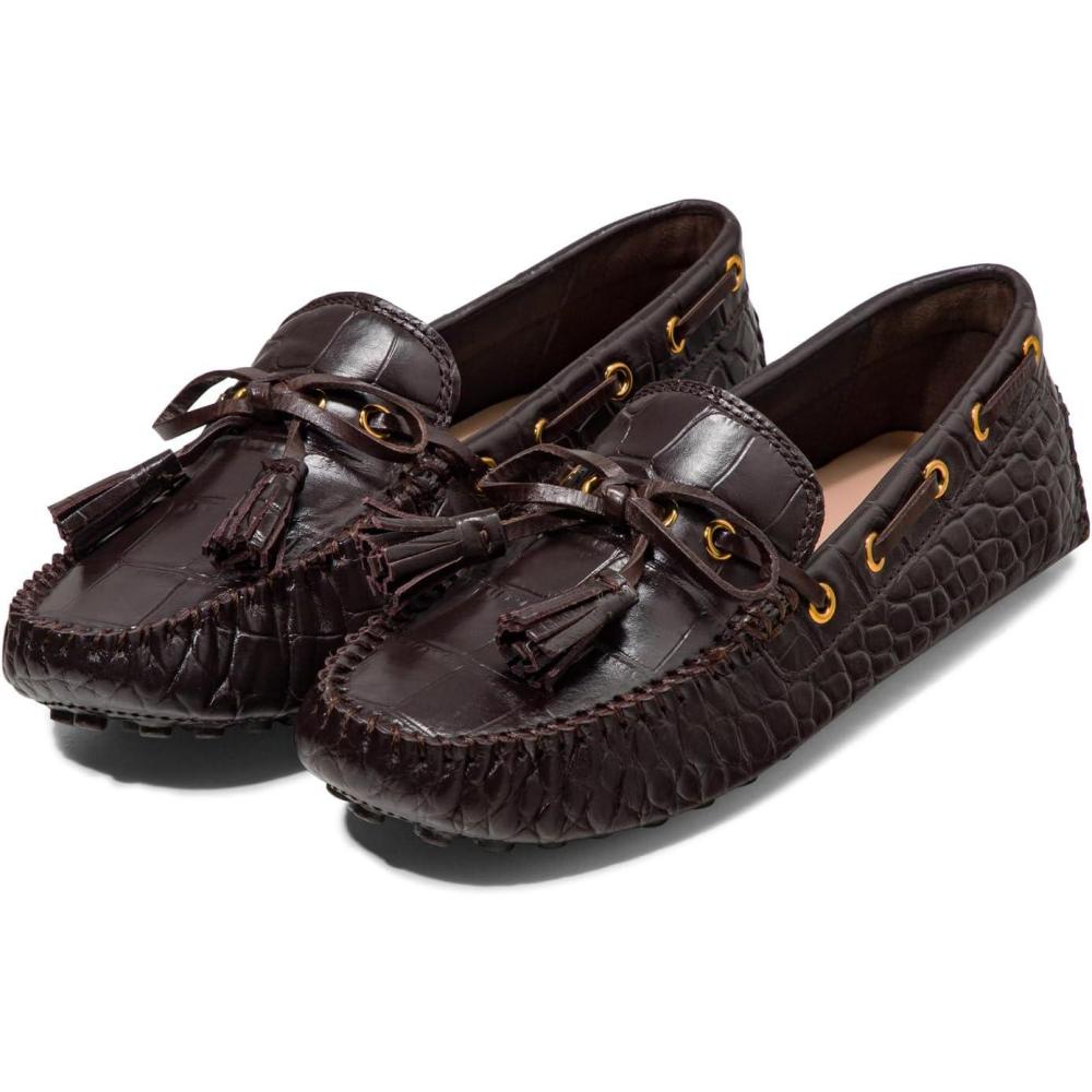 imageCole Haan Womens Gissella Drivers Driving Style LoaferDk Choc Croc Pr Lt