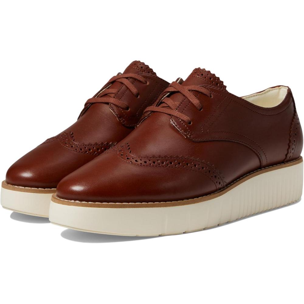 imageCole Haan Womens Grand City Platform OxfordsDk CuoioIvory